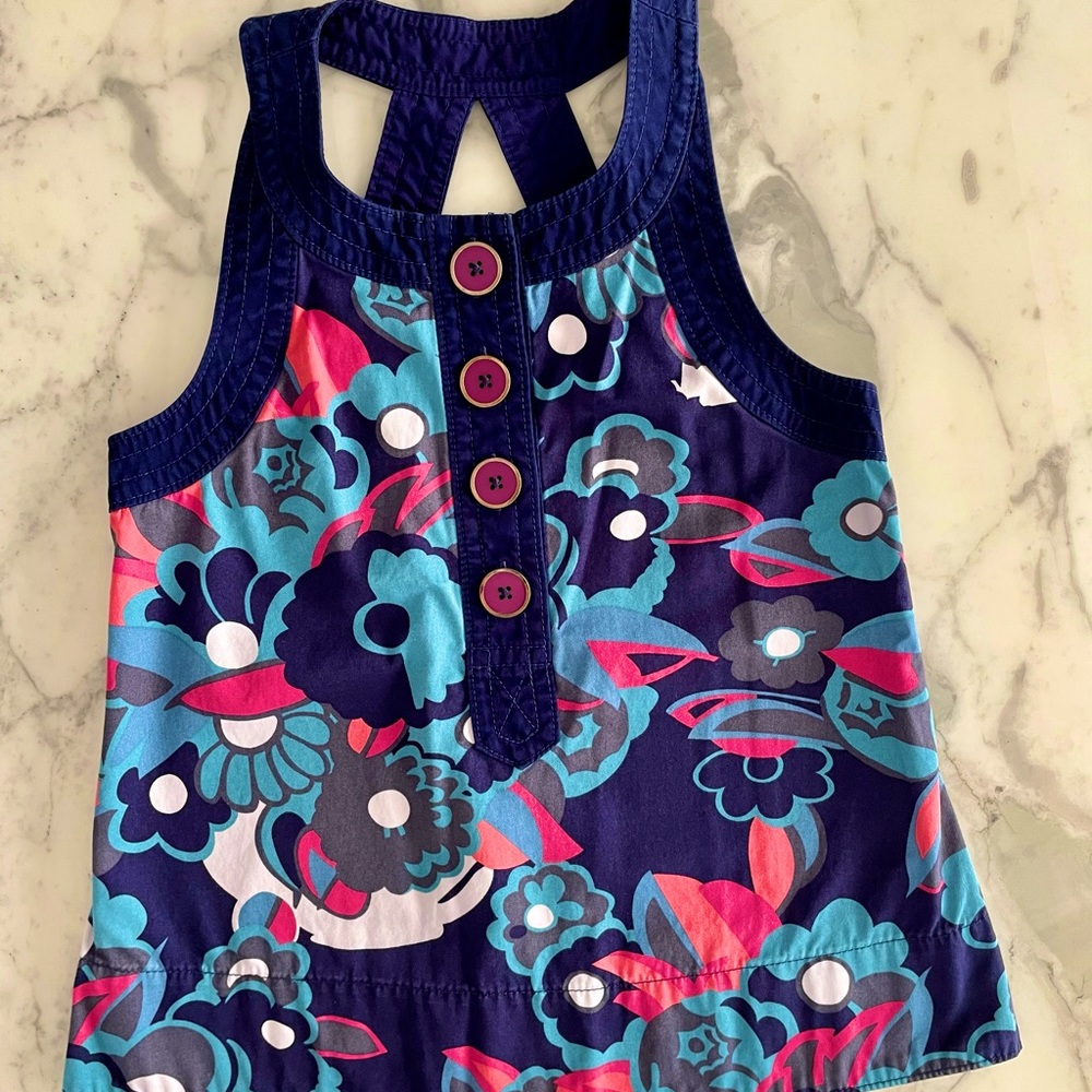 Marc Jacobs Dark Indigo Blue Shangri-La Floral summer top size 0